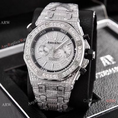 Copy Audemars Piguet Royal Oak Offshore Diver Iced Out Diamond Watches 43mm